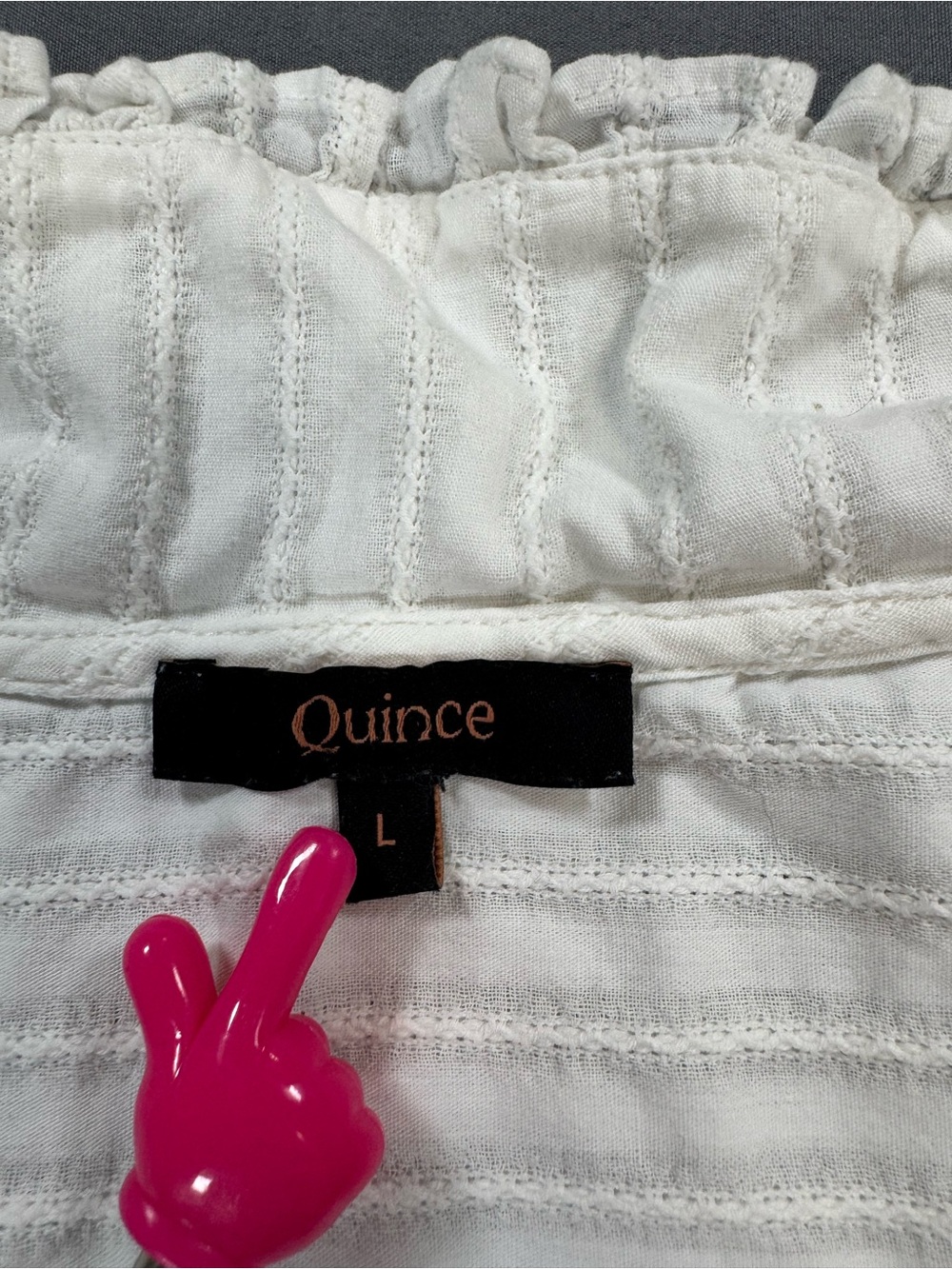 Quince White Button-Front Ruffle Collar Blouse - Picture 3 of 7